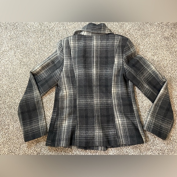 Old navy button up plaid pea coat jacket - Picture 7 of 7